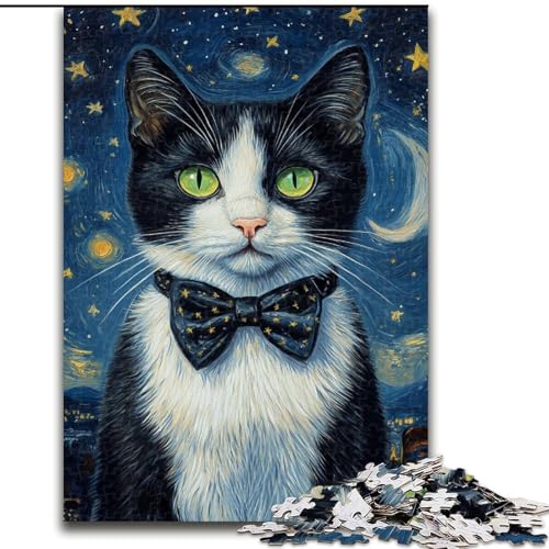 Puzzle für Erwachsene, 1000 Puzzles, Sternenhimmel-Katze, trainieren Sie Ihr Gehirn und Ihre Hände, einzigartige Geburtstags- und Geschenkideen für Kinder ab 14 Jahren (Größe 50x75cm) von LiJianXXE