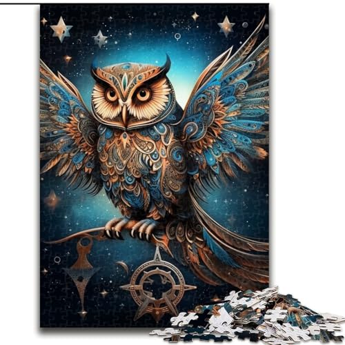 Puzzle für Erwachsene, 1000 Puzzles mit Galaxie-Eulen, aus Pappe, geeignet für Geburtstage, Halloween, Thanksgiving, Ostern, 1000 Teile(26x38cm) von LiJianXXE