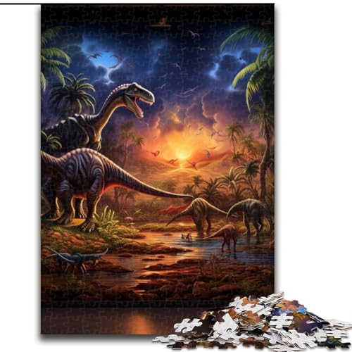 Puzzle für Erwachsene, 1000 Puzzles zur Dinosaurierwelt, aus Pappe, geeignet für Geburtstage, Halloween, Thanksgiving, Ostern, 1000 Teile(26x38cm) von LiJianXXE
