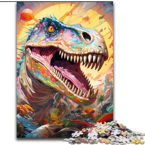 Puzzle für Erwachsene, 1000 Puzzles zur Dinosaurierwelt, aus Pappe, geeignet für Geburtstage, Halloween, Thanksgiving, Ostern, 1000 Teile(26x38cm) von LiJianXXE