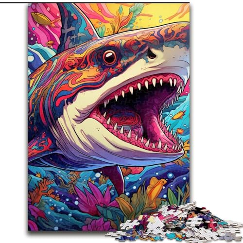 Puzzle für Erwachsene, 1000 Puzzleteile mit Tiermotiven, Hai-Puzzle aus Pappe, ideal für Büro, Schlafzimmer, Wohnzimmerdekoration, 1000 Teile(26x38cm) von LiJianXXE