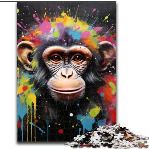 Puzzle für Erwachsene, 1000 Teile, AFFE aus Holz, perfekte DIY-Kunstdekoration oder Geburtstagsgeschenk, 50x75cm, DIY-Kunstdekoration von LiJianXXE