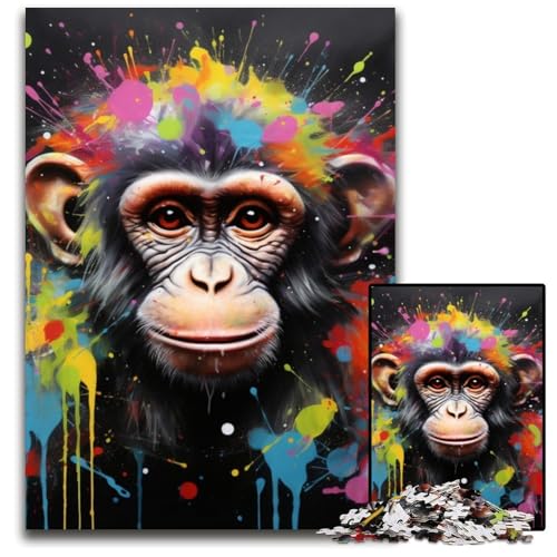 Puzzle für Erwachsene, 1000 Teile, Affen-Puzzle aus Holz, pädagogisches Denkspiel, künstlerische Heim- und Bürodekoration, ab 14 Jahren, 50x75cm/19,68x29,52 Zoll Puzzle für Erwachsene, 1000 Teile, Affen-Puzzle aus Holz, pädagogisches Denkspiel, künstlerische Heim- und Bürodekoration, ab 14 Jahren, 50x75cm/19,68x29,52 Zoll von LiJianXXE