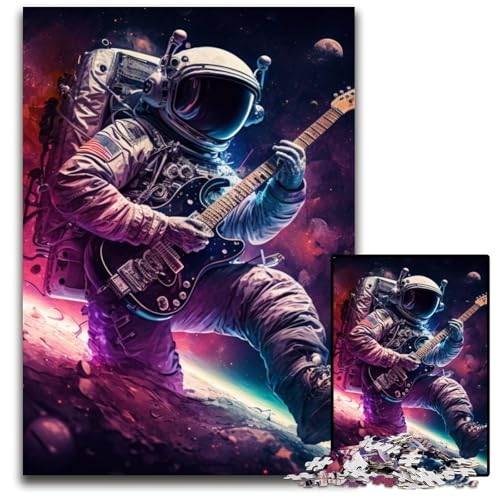 Puzzle für Erwachsene, 1000 Teile, Astronaut spielt Gitarre, DIY-Dekoration, Gehirn-Herausforderung, für Erwachsene, Familie, 50x75cm/19,68x29,52 Zoll Puzzle für Erwachsene, 1000 Teile, Astronaut spielt Gitarre, DIY-Dekoration, Gehirn-Herausforderung, für Erwachsene, Familie, 50x75cm/19,68x29,52 Zoll von LiJianXXE
