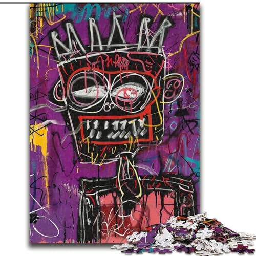 Puzzle für Erwachsene, 1000 Teile, Basquiat-Stil, Kinder, Familienunterhaltungsspielzeug, ganze Familie, ab 14 Jahren (Größe 26x38cm) von LiJianXXE