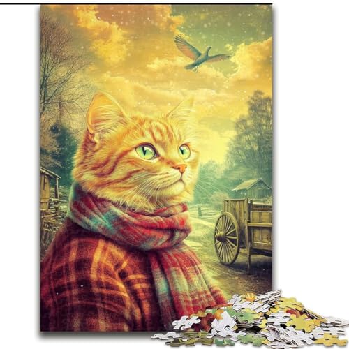 Puzzle für Erwachsene, 1000 Teile, Bauernhofkatze, für Kinder ab 14 Jahren, jedes Teil ist einzigartig – lustiges und herausforderndes Spiel für die ganze Familie, tolles Geschenk (Größe 50x75cm) von LiJianXXE