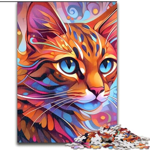 Puzzle für Erwachsene, 1000 Teile, Bengalkatze, aus Holz, für Teenager ab 14 Jahren, Heimdekoration, 50x75cm, spannende Aktivität für den Familienspieleabend Puzzle für Erwachsene, 1000 Teile, Bengalkatze, aus Holz, für Teenager ab 14 Jahren, Heimdekoration, 50x75cm, spannende Aktivität für den Familienspieleabend von LiJianXXE