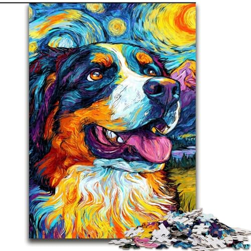 Puzzle für Erwachsene, 1000 Teile, Berner Sennenhund, Familienunterhaltungsspielzeug, ganze Familie, ab 14 Jahren (Größe 50x75cm) von LiJianXXE