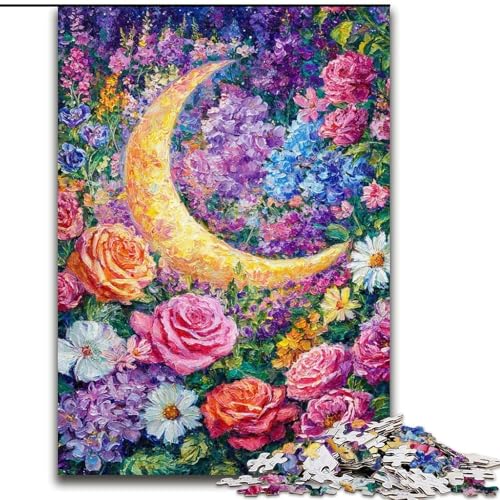 Puzzle für Erwachsene, 1000 Teile, Blumen, Mond, Familienunterhaltungsspielzeug, ganze Familie, ab 14 Jahren (Größe 26x38cm) von LiJianXXE