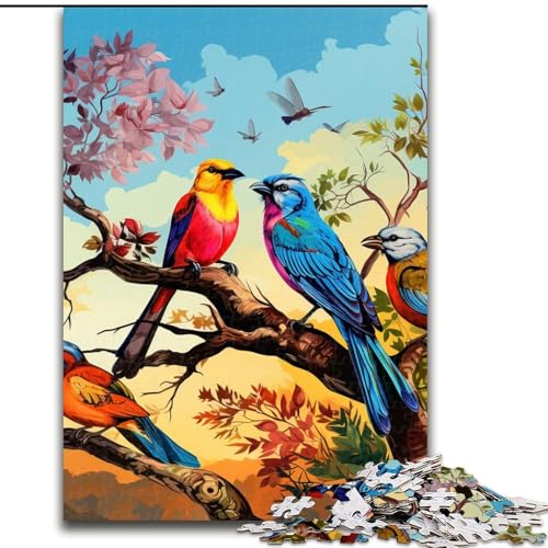 Puzzle für Erwachsene, 1000 Teile, Blumen- und Vogelpuzzle, aus Pappe, Familie und Freunde, knifflige Herausforderung, 1000 Teile(26x38cm) von LiJianXXE
