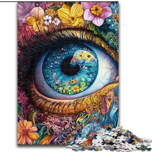 Puzzle für Erwachsene, 1000 Teile, Blumenaugen, Spiele, Spielzeug, Geschenk, einzigartige Geburtstags- und Geschenkideen für Kinder ab 14 Jahren (Größe 26x38cm) von LiJianXXE
