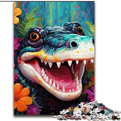 Puzzle für Erwachsene, 1000 Teile, Blumenkrokodil, aus Holz, geeignet für Geburtstage, Halloween, Erntedankfest, Ostern, 50x75cm, Geburtstagsfeier für Männer und Frauen Puzzle für Erwachsene, 1000 Teile, Blumenkrokodil, aus Holz, geeignet für Geburtstage, Halloween, Erntedankfest, Ostern, 50x75cm, Geburtstagsfeier für Männer und Frauen von LiJianXXE