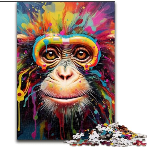 Puzzle für Erwachsene, 1000 Teile, Bunte Gorillas, aus Pappe, für Teenager und Jugendliche, ideales Geburtstags, 1000 Teile(26x38cm) von LiJianXXE