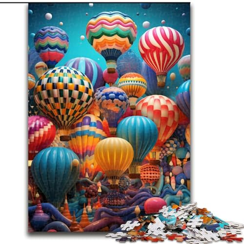 Puzzle für Erwachsene, 1000 Teile, Bunte Heißluftballons, aus Holz, anspruchsvolles Denkspiel für Teenager, Spaß für den Spieleabend mit der Familie, 1000 Teile(50x75cm) von LiJianXXE