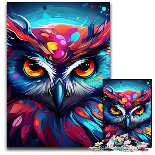 Puzzle für Erwachsene, 1000 Teile, Bunte Kunst-Eule, schwierige Puzzles für Erwachsene, Denksportaufgabe und Heimdekoration, 26x38cm/10,23x14,96 Zoll Puzzle für Erwachsene, 1000 Teile, Bunte Kunst-Eule, schwierige Puzzles für Erwachsene, Denksportaufgabe und Heimdekoration, 26x38cm/10,23x14,96 Zoll von LiJianXXE