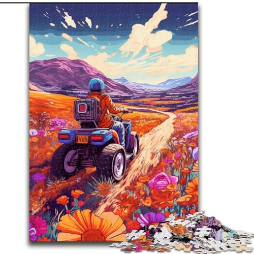 Puzzle für Erwachsene, 1000 Teile, Bunte Motorräder, aus Holz, anspruchsvolles Denkspiel für Teenager, Spaß für den Spieleabend mit der Familie, 1000 Teile(50x75cm) von LiJianXXE