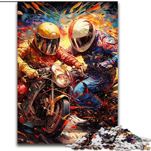 Puzzle für Erwachsene, 1000 Teile, Bunte Motorräder, aus Pappe, Familie und Freunde, knifflige Herausforderung, 1000 Teile(26x38cm) von LiJianXXE