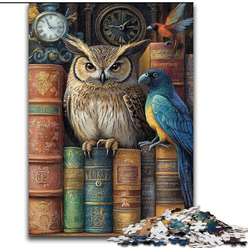 Puzzle für Erwachsene, 1000 Teile, Das Bücherregal ist eine Eule, Familienunterhaltungsspielzeug, ganze Familie, für Kinder ab 14 Jahren (Größe 26x38cm) von LiJianXXE