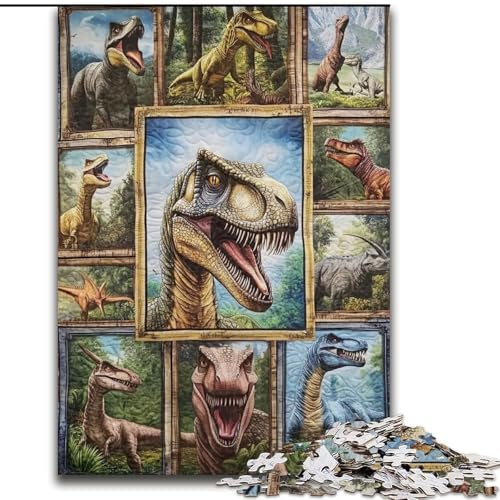 Puzzle für Erwachsene, 1000 Teile, Dinosaurier-Collage, für Kinder ab 14 Jahren, jedes Teil ist einzigartig – lustiges und herausforderndes Spiel für die ganze Familie, tolles Geschenk (Größe 50x75cm) von LiJianXXE
