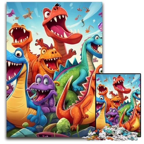 Puzzle für Erwachsene, 1000 Teile, Dinosaurier-Kunst, Kartonpuzzle, pädagogisches Denkspiel, künstlerische Heim- und Bürodekoration, ab 14 Jahren, 26x38cm/10,23x14,96 Zoll von LiJianXXE