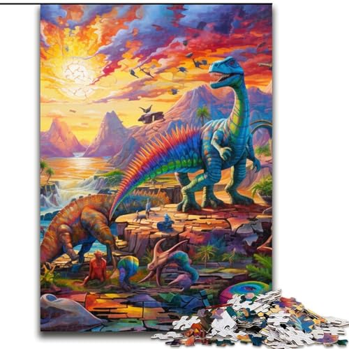 Puzzle für Erwachsene, 1000 Teile, Dinosaurierwelt-Puzzle aus Holz, Spaß für zu Hause, Geburtstagsgeschenk, Reisegeschenk, 1000 Teile(50x75cm) von LiJianXXE