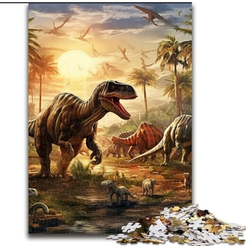 Puzzle für Erwachsene, 1000 Teile, Dinosaurierwelt-Puzzle aus Holz, anspruchsvolles Denkspiel für Teenager, Spaß für den Familienspieleabend, 1000 Teile(50x75cm) von LiJianXXE