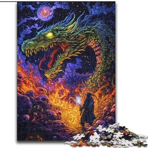 Puzzle für Erwachsene, 1000 Teile, Drache, Familienunterhaltungsspielzeug, ganze Familie, ab 14 Jahren (Größe 50x75cm) von LiJianXXE