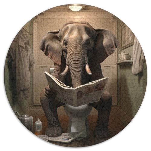 Puzzle für Erwachsene, 1000 Teile, Elefant liest Zeitung, 1000-teiliges rundes Puzzle, DIY-Dekoration, Gehirn-Herausforderung, für Erwachsene, Familie, 67,5 x 67,5 cm Puzzle für Erwachsene, 1000 Teile, Elefant liest Zeitung, 1000-teiliges rundes Puzzle, DIY-Dekoration, Gehirn-Herausforderung, für Erwachsene, Familie, 67,5 x 67,5 cm von LiJianXXE