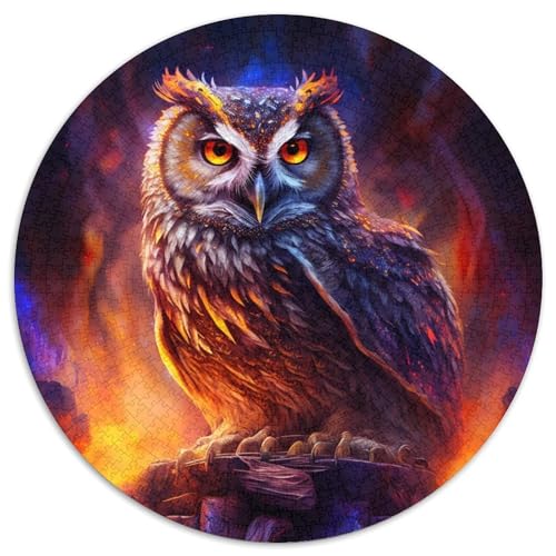 Puzzle für Erwachsene, 1000 Teile, Eule, rund, 1000 Teile, hochschwieriges Denkspiel für Jugendliche, 67,5 x 67,5 cm Puzzle für Erwachsene, 1000 Teile, Eule, rund, 1000 Teile, hochschwieriges Denkspiel für Jugendliche, 67,5 x 67,5 cm von LiJianXXE