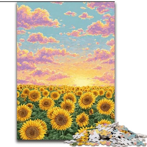 Puzzle für Erwachsene, 1000 Teile, Fantasie-Sonnenblume, Lernspiele, Heimdekoration, ganze Familie (Größe 50x75cm) von LiJianXXE