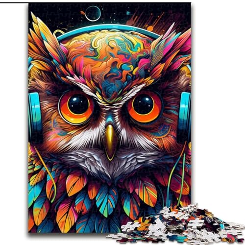 Puzzle für Erwachsene, 1000 Teile, Fantasy-Art-Eulen-Puzzle aus Pappe, anspruchsvolles Denkspiel für Teenager, Spaß für den Familienspieleabend, 1000 Teile(26x38cm) von LiJianXXE