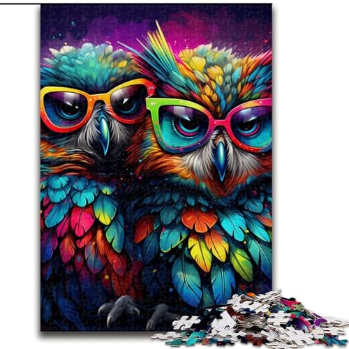 Puzzle für Erwachsene, 1000 Teile, Fantasy-Art-Eulen-Puzzle aus Pappe, anspruchsvolles Denkspiel für Teenager, Spaß für den Familienspieleabend, 1000 Teile(26x38cm) von LiJianXXE