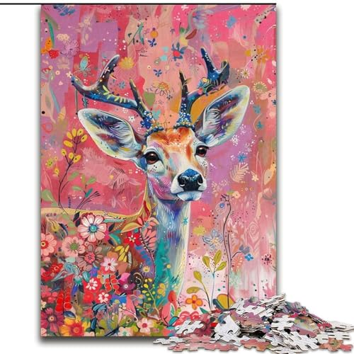 Puzzle für Erwachsene, 1000 Teile, Fantasy-Hirsch, Spiele, Spielzeug, Geschenk, einzigartige Geburtstags- und Geschenkideen für Kinder ab 14 Jahren (Größe 26x38cm) von LiJianXXE