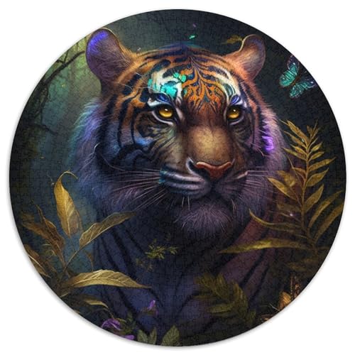 Puzzle für Erwachsene, 1000 Teile, Fantasy-Tiger, 1000-teiliges rundes Puzzle, DIY-Dekoration, Gehirn-Herausforderung, für Erwachsene, Familie, 67,5 x 67,5 cm Puzzle für Erwachsene, 1000 Teile, Fantasy-Tiger, 1000-teiliges rundes Puzzle, DIY-Dekoration, Gehirn-Herausforderung, für Erwachsene, Familie, 67,5 x 67,5 cm von LiJianXXE