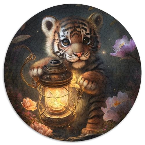 Puzzle für Erwachsene, 1000 Teile, Fantasy-Tiger, 1000-teiliges rundes Puzzle, DIY-Dekoration, Gehirn-Herausforderung, für Erwachsene, Familie, 67,5 x 67,5 cm Puzzle für Erwachsene, 1000 Teile, Fantasy-Tiger, 1000-teiliges rundes Puzzle, DIY-Dekoration, Gehirn-Herausforderung, für Erwachsene, Familie, 67,5 x 67,5 cm von LiJianXXE