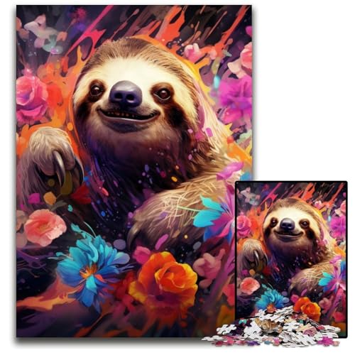 Puzzle für Erwachsene, 1000 Teile, Faultier-Puzzle aus Karton, pädagogisches Denkspiel, künstlerische Heim- und Bürodekoration, ab 14 Jahren, 26x38cm/10,23x14,96 Zoll Puzzle für Erwachsene, 1000 Teile, Faultier-Puzzle aus Karton, pädagogisches Denkspiel, künstlerische Heim- und Bürodekoration, ab 14 Jahren, 26x38cm/10,23x14,96 Zoll von LiJianXXE