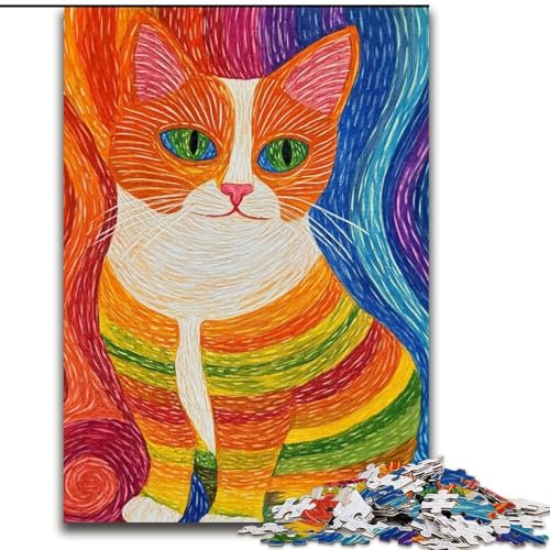 Puzzle für Erwachsene, 1000 Teile, Garnkatze, Lernspiele, Heimdekoration, ganze Familie (Größe 26x38cm) von LiJianXXE
