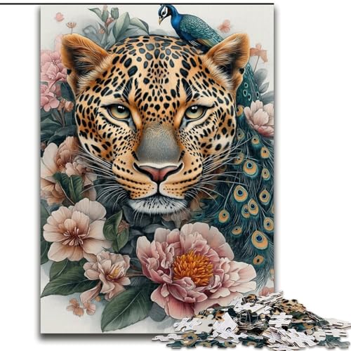 Puzzle für Erwachsene, 1000 Teile, Goldener Leopard, für Kinder ab 14 Jahren Jedes Teil ist einzigartig – lustiges und herausforderndes Spiel für die ganze Familie Tolles Geschenk (Größe 26x38cm) von LiJianXXE
