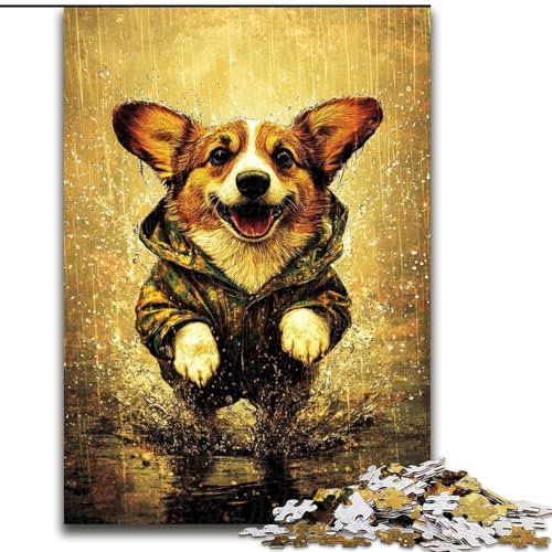 Puzzle für Erwachsene, 1000 Teile, Happy Corgi, Familienunterhaltungsspielzeug, ganze Familie, für Kinder ab 14 Jahren (Größe 26x38cm) von LiJianXXE