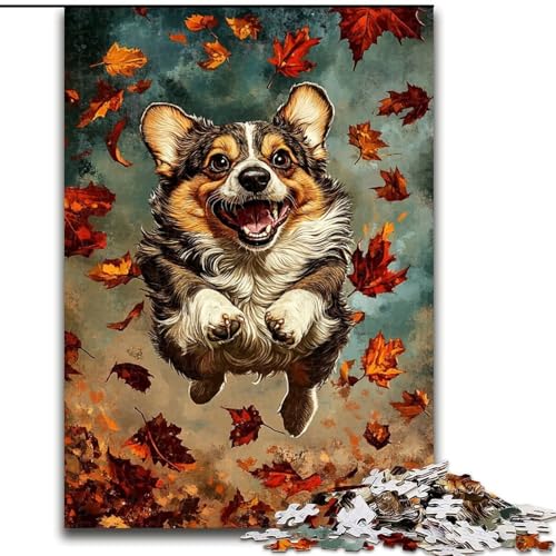 Puzzle für Erwachsene, 1000 Teile, Happy Corgi, für Kinder ab 14 Jahren, jedes Teil ist einzigartig – lustiges und herausforderndes Spiel für die ganze Familie, tolles Geschenk (Größe 50x75cm) von LiJianXXE