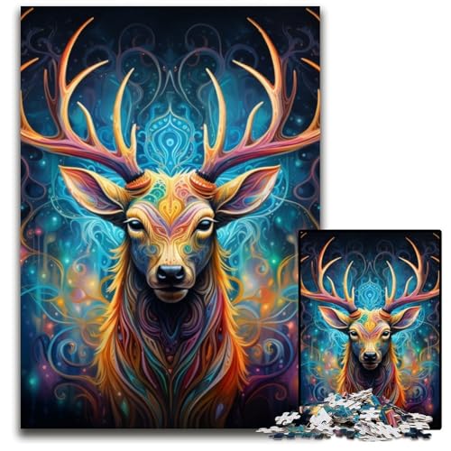 Puzzle für Erwachsene, 1000 Teile, Hirsch, psychedelische Kunst, Puzzles für Erwachsene, anspruchsvolles Denkspiel für Teenager, Spaß für den Familienspieleabend, 26x38cm/10,23x14,96 Zoll Puzzle für Erwachsene, 1000 Teile, Hirsch, psychedelische Kunst, Puzzles für Erwachsene, anspruchsvolles Denkspiel für Teenager, Spaß für den Familienspieleabend, 26x38cm/10,23x14,96 Zoll von LiJianXXE
