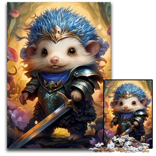 Puzzle für Erwachsene, 1000 Teile, Igel-Krieger-Puzzle, DIY-Dekoration, Gehirn-Herausforderung, für Erwachsene, Familie, 26x38cm/10,23x14,96 Zoll von LiJianXXE