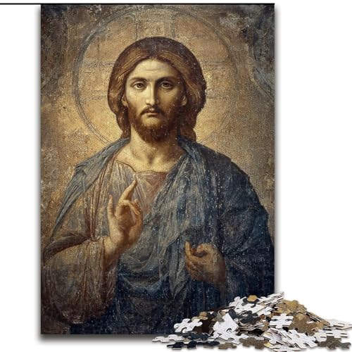 Puzzle für Erwachsene, 1000 Teile, Jesus-Kunst, Spiele, Spielzeug, Geschenk, einzigartige Geburtstags- und Geschenkideen für Kinder ab 14 Jahren (Größe 26x38cm) von LiJianXXE