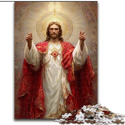 Puzzle für Erwachsene, 1000 Teile, Jesus-Kunst, Spiele, Spielzeug, Geschenk, einzigartige Geburtstags- und Geschenkideen für Kinder ab 14 Jahren (Größe 26x38cm) von LiJianXXE