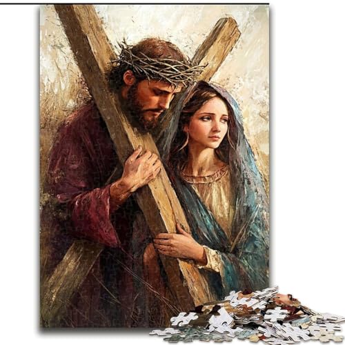 Puzzle für Erwachsene, 1000 Teile, Jesus-Puzzle, Spiele, Spielzeug, Geschenk, einzigartige Geburtstags- und Geschenkideen für Kinder ab 14 Jahren (Größe 26x38cm) von LiJianXXE