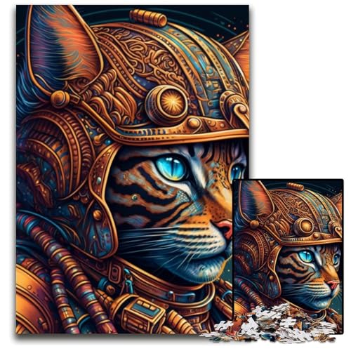 Puzzle für Erwachsene, 1000 Teile, Katze mit Helm, Puzzle für Erwachsene, anspruchsvolles Denkspiel für Teenager, Spaß für den Familienspieleabend, 26x38cm/10,23x14,96 Zoll Puzzle für Erwachsene, 1000 Teile, Katze mit Helm, Puzzle für Erwachsene, anspruchsvolles Denkspiel für Teenager, Spaß für den Familienspieleabend, 26x38cm/10,23x14,96 Zoll von LiJianXXE
