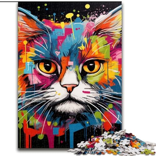 Puzzle für Erwachsene, 1000 Teile, Katzen-Graffiti aus Holz, geeignet für Geburtstage, Halloween, Thanksgiving, Ostern, 50x75cm, Geburtstagsfeier für Männer und Frauen Puzzle für Erwachsene, 1000 Teile, Katzen-Graffiti aus Holz, geeignet für Geburtstage, Halloween, Thanksgiving, Ostern, 50x75cm, Geburtstagsfeier für Männer und Frauen von LiJianXXE