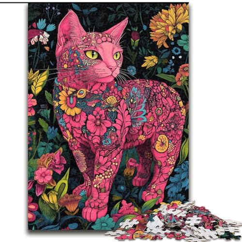 Puzzle für Erwachsene, 1000 Teile, Katzenkunst, Familienunterhaltungsspielzeug, ganze Familie, ab 14 Jahren (Größe 50x75cm) von LiJianXXE