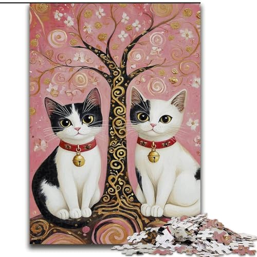 Puzzle für Erwachsene, 1000 Teile, Katzenkunst, Familienunterhaltungsspielzeug, ganze Familie, für Kinder ab 14 Jahren (Größe 26x38cm) von LiJianXXE