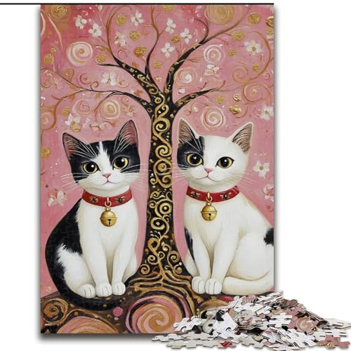 Puzzle für Erwachsene, 1000 Teile, Katzenkunst, Lernspiele, Heimdekoration, ganze Familie (Größe 50x75cm) von LiJianXXE